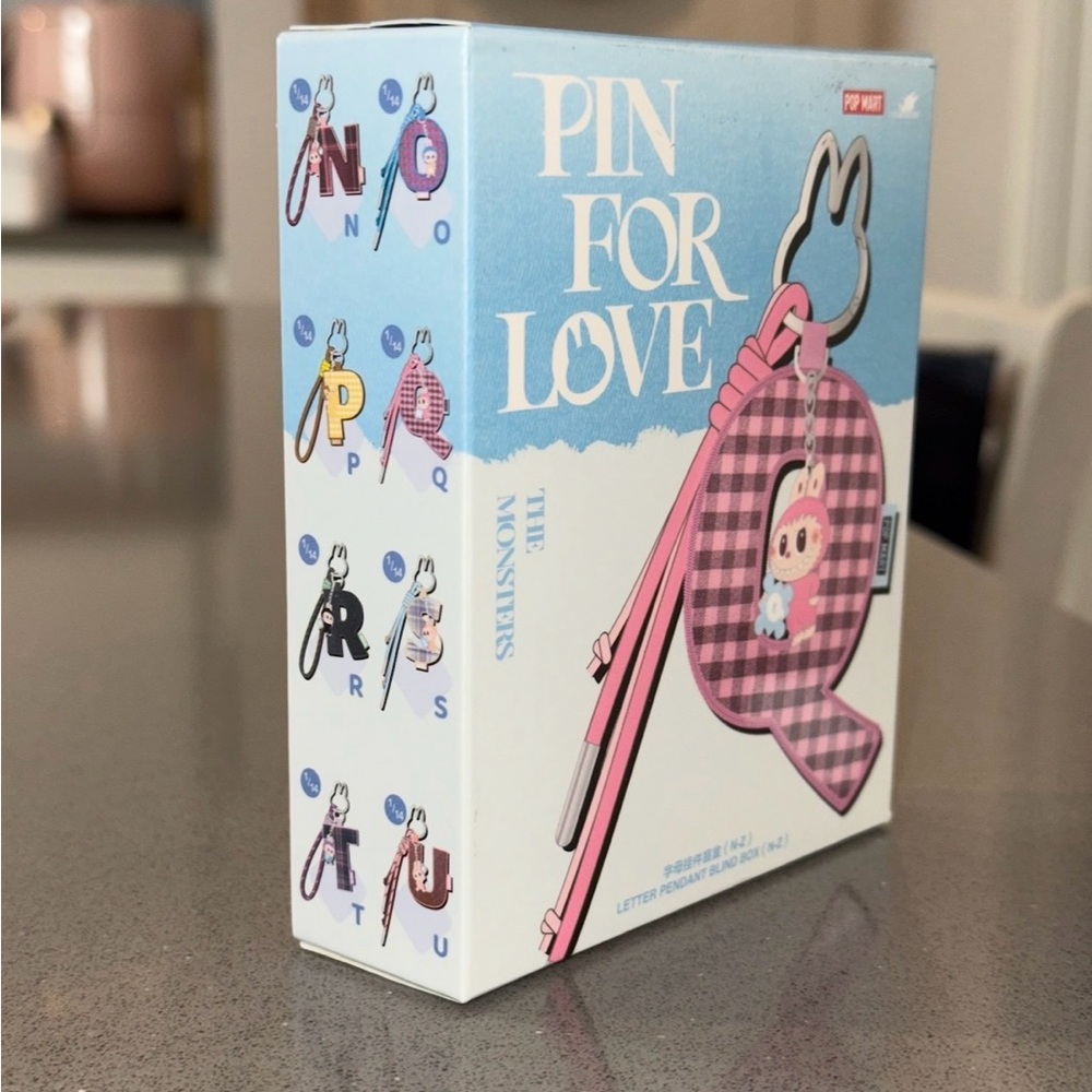 Authentic Popmart Labubu "Pin for Love" Series Letter Pendant - Letter X